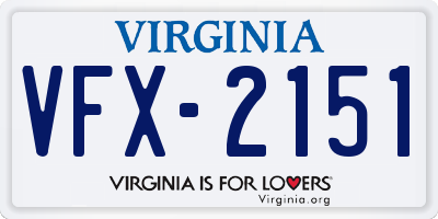 VA license plate VFX2151
