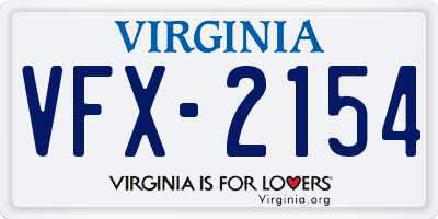 VA license plate VFX2154