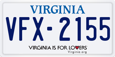 VA license plate VFX2155