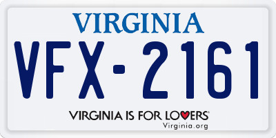 VA license plate VFX2161