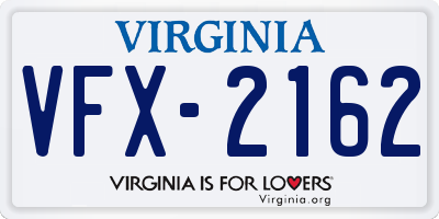 VA license plate VFX2162