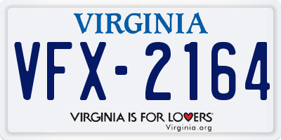 VA license plate VFX2164