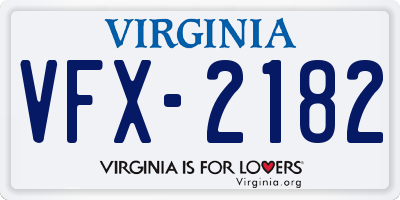 VA license plate VFX2182