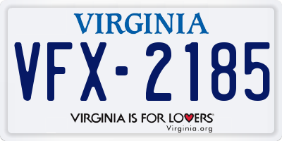 VA license plate VFX2185