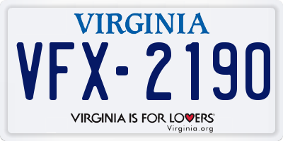 VA license plate VFX2190