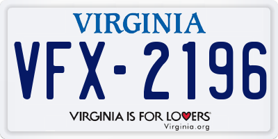 VA license plate VFX2196