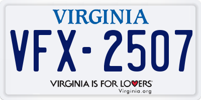 VA license plate VFX2507