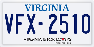 VA license plate VFX2510