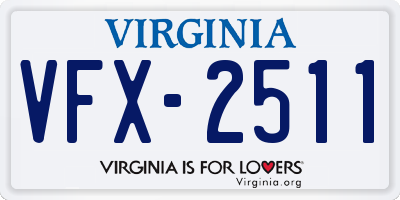VA license plate VFX2511