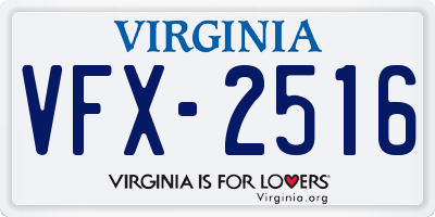 VA license plate VFX2516