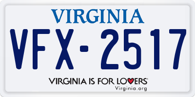 VA license plate VFX2517