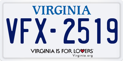 VA license plate VFX2519
