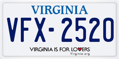 VA license plate VFX2520