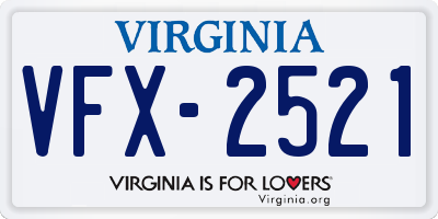 VA license plate VFX2521