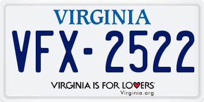 VA license plate VFX2522