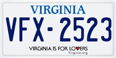 VA license plate VFX2523