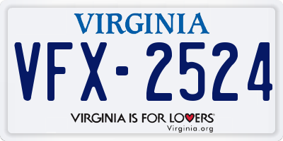 VA license plate VFX2524