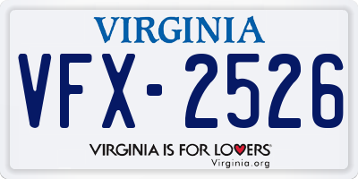 VA license plate VFX2526
