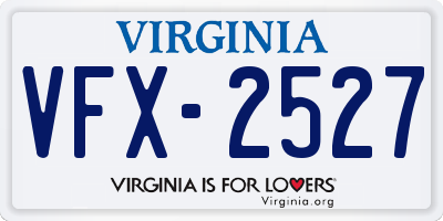VA license plate VFX2527