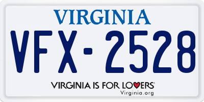 VA license plate VFX2528