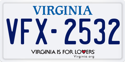 VA license plate VFX2532