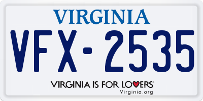 VA license plate VFX2535