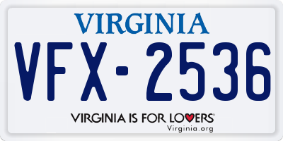 VA license plate VFX2536