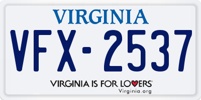 VA license plate VFX2537