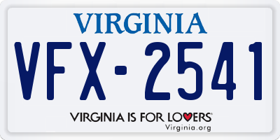 VA license plate VFX2541