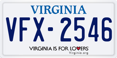 VA license plate VFX2546