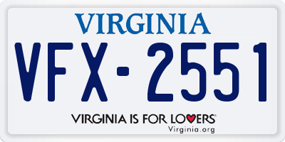 VA license plate VFX2551