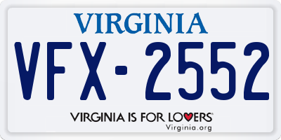 VA license plate VFX2552