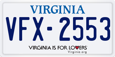 VA license plate VFX2553