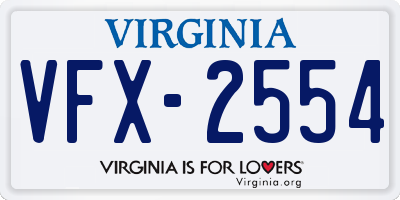 VA license plate VFX2554