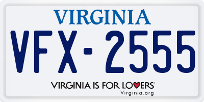 VA license plate VFX2555