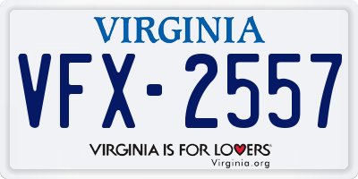 VA license plate VFX2557