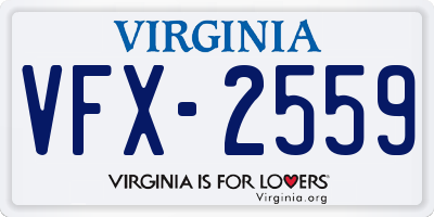 VA license plate VFX2559