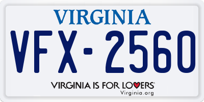 VA license plate VFX2560