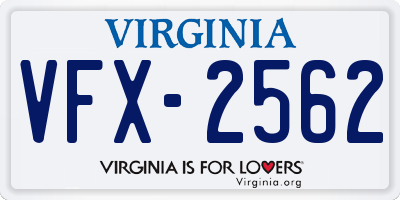 VA license plate VFX2562
