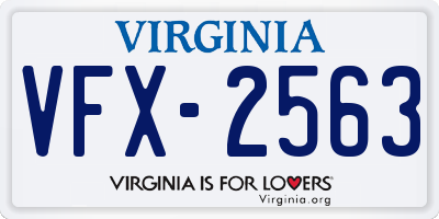 VA license plate VFX2563