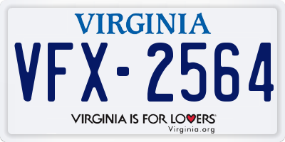 VA license plate VFX2564
