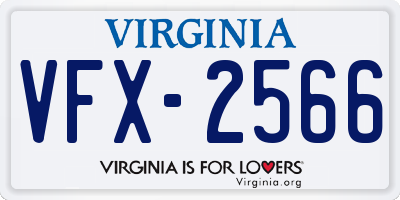 VA license plate VFX2566
