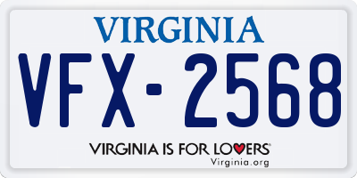 VA license plate VFX2568