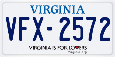 VA license plate VFX2572