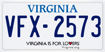 VA license plate VFX2573