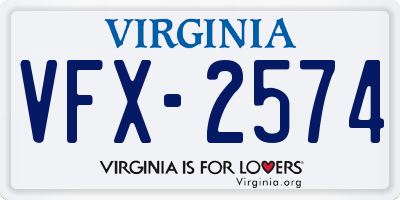 VA license plate VFX2574