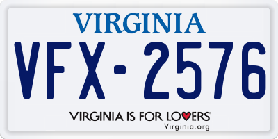 VA license plate VFX2576