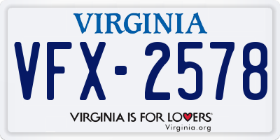 VA license plate VFX2578