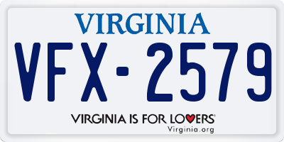 VA license plate VFX2579
