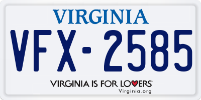 VA license plate VFX2585